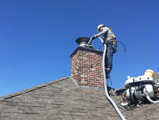 Dedicated Glendora Chimney Sweep team member cleaning a chimney in Glendora, CA