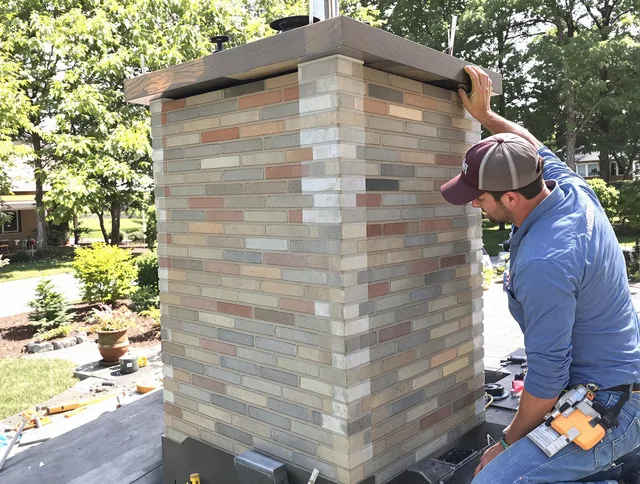 Glendora Chimney Sweep completing a modern chimney remodel in Glendora, CA