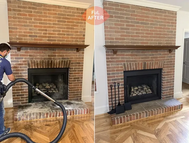 Glendora Chimney Sweep carefully sanitizing a fireplace in Glendora, CA